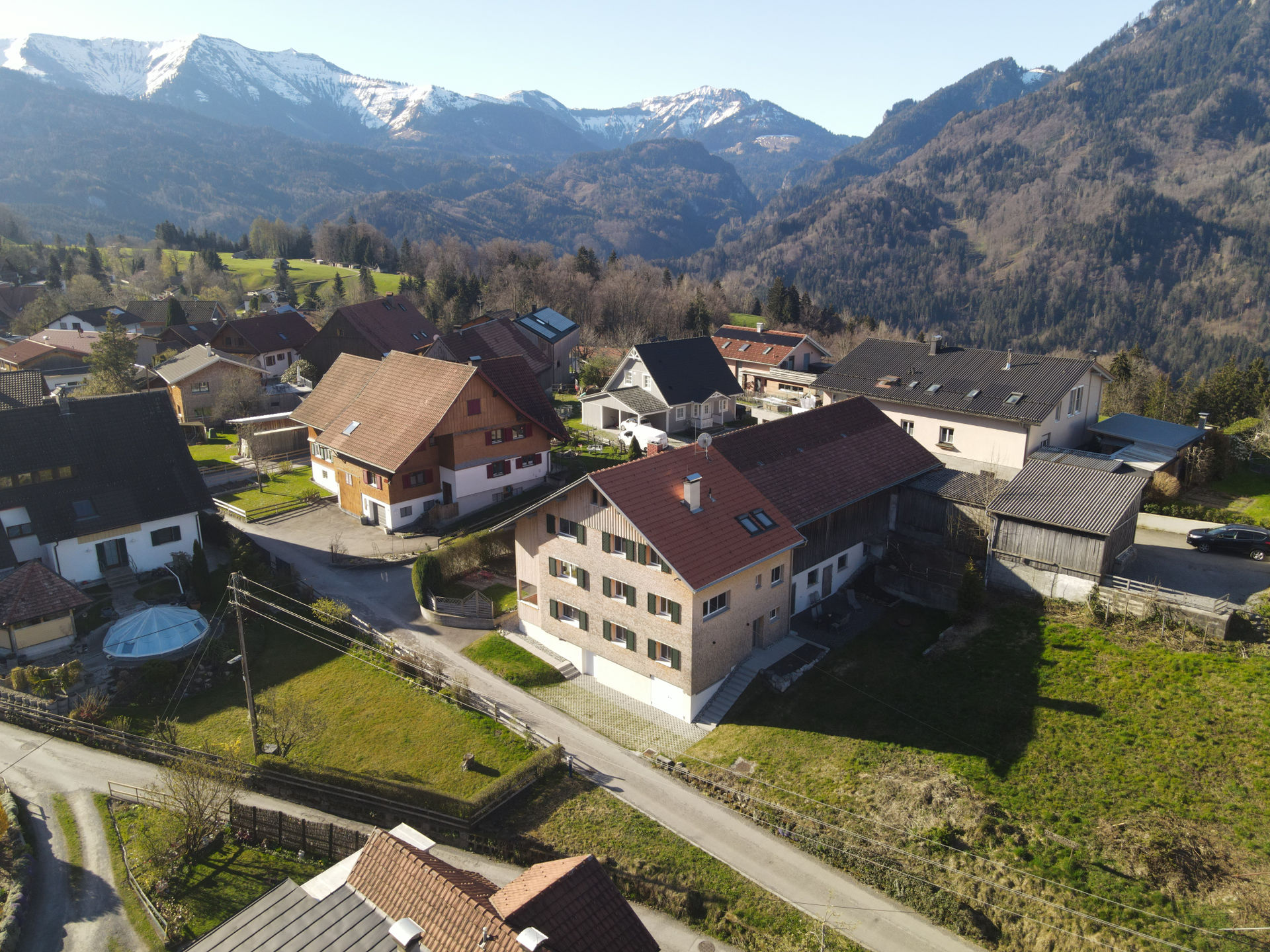 Panorama der Landschaft bei der Ferienstube Dornbirn Kehlegg