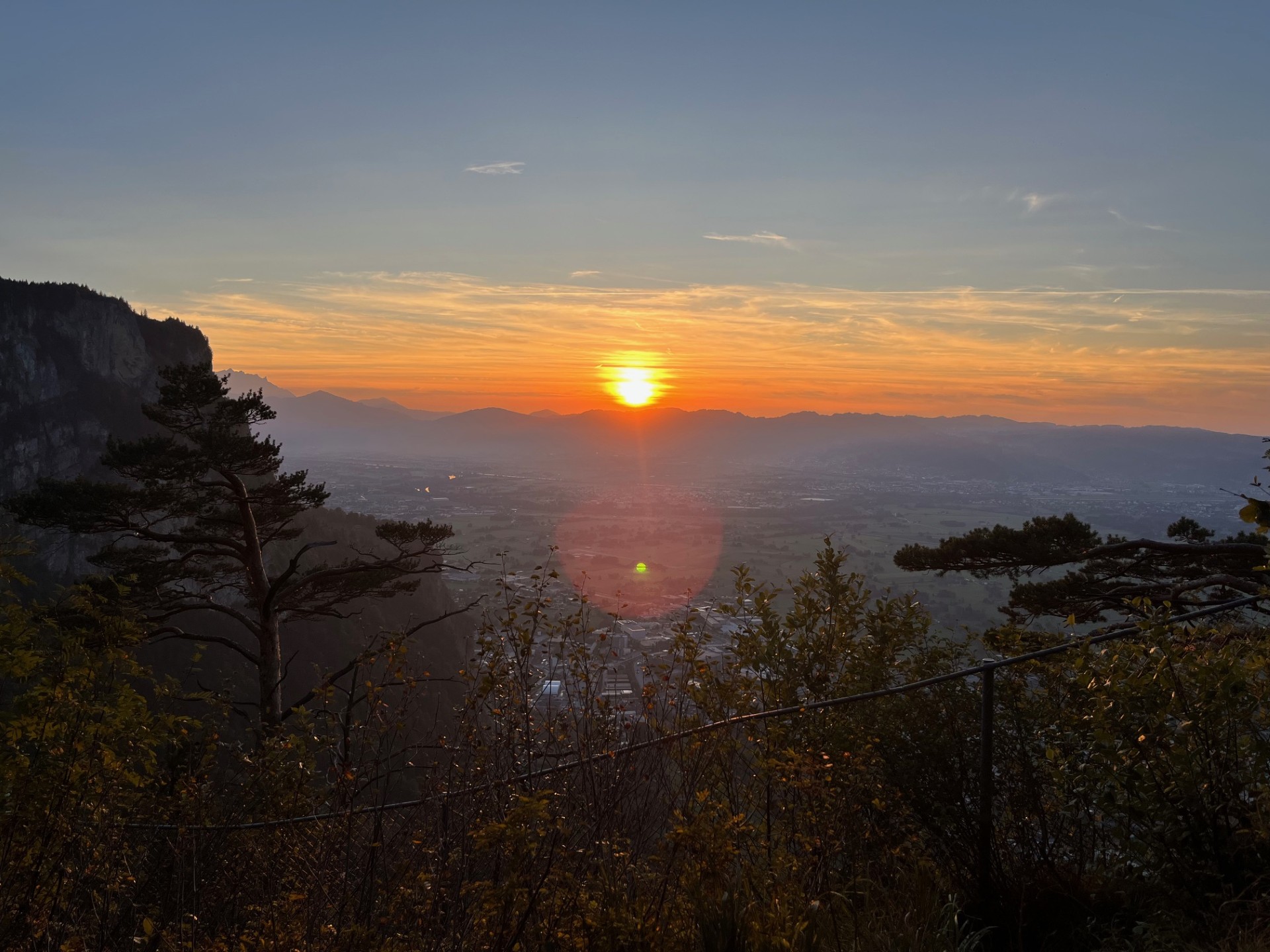 Sonnenungergang Karren bei der Ferienstube Dornbirn Kehlegg